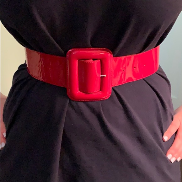red patent belt